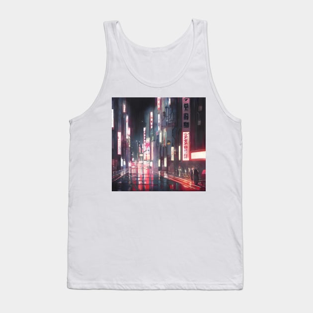 Neo Tokyo - Empty Street - Night Lights Tank Top by Trendy-Now